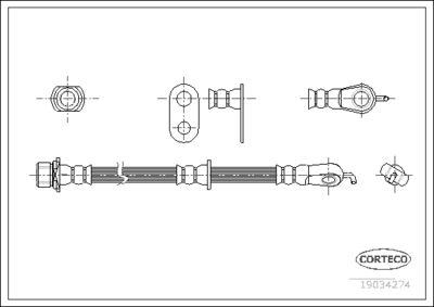 Brake Hose CORTECO 19034274