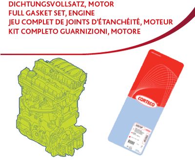 Full Gasket Kit, engine CORTECO 438400P