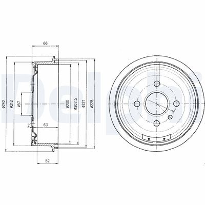 Brake Drum DELPHI BF102