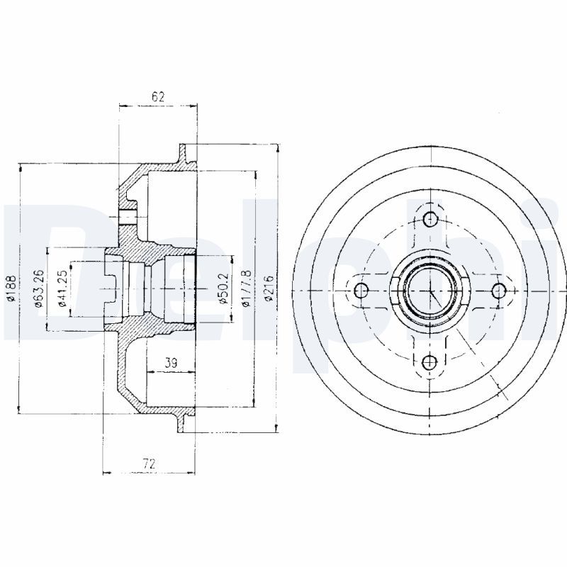 DELPHI BF107 Brake Drum