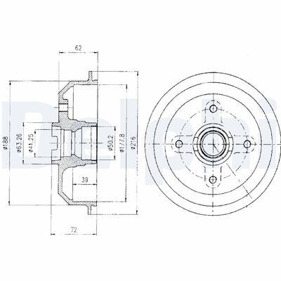 Brake Drum DELPHI BF107