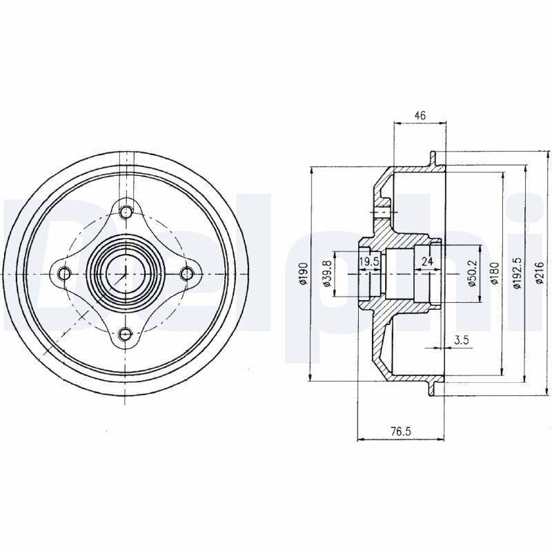 DELPHI BF109 Brake Drum