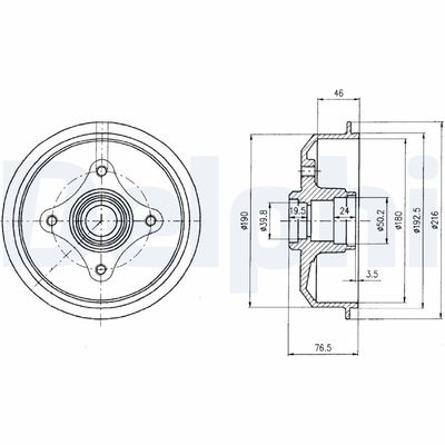 Brake Drum DELPHI BF109