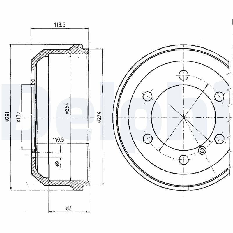 DELPHI BF133 Brake Drum