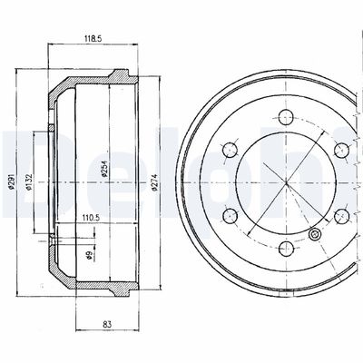 Brake Drum DELPHI BF133