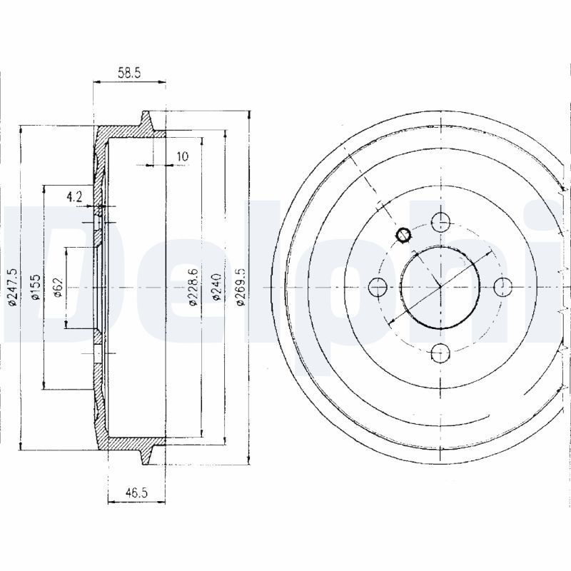 DELPHI BF156 Brake Drum