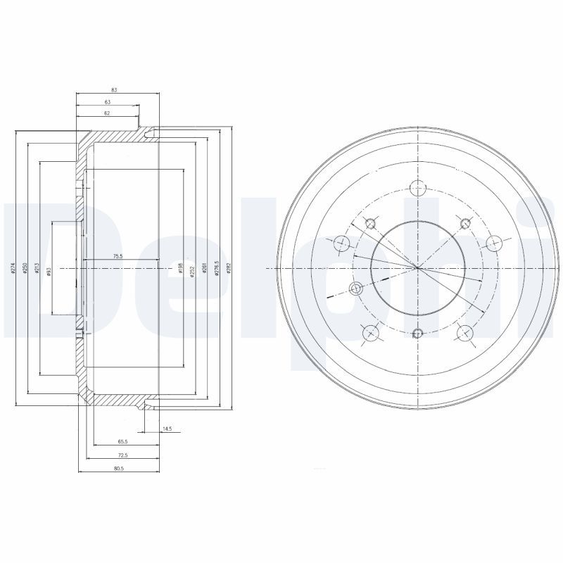 DELPHI BF166 Brake Drum