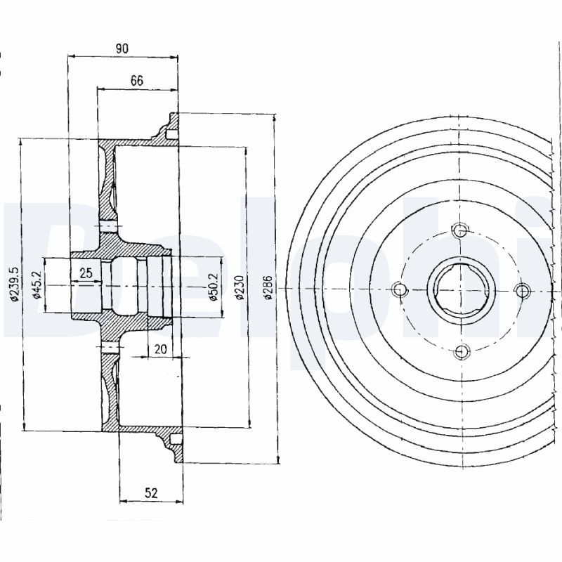 DELPHI BF182 Brake Drum