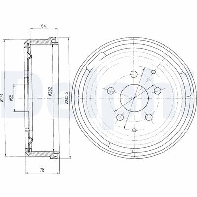 Brake Drum DELPHI BF184