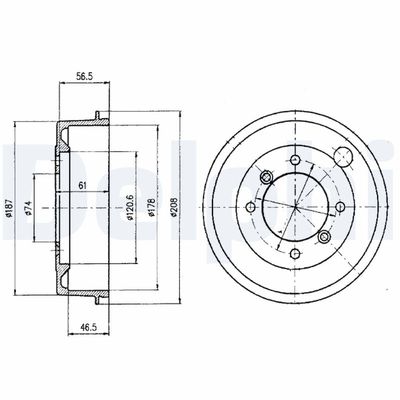 Brake Drum DELPHI BF1