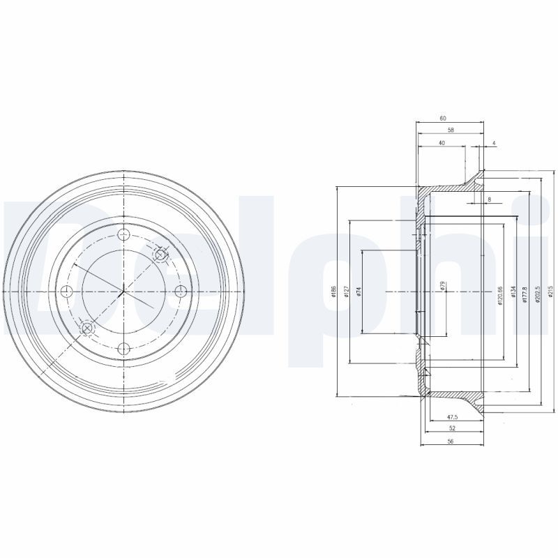 DELPHI BF2 Brake Drum