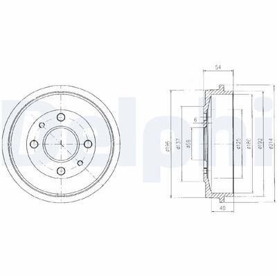Brake Drum DELPHI BF200