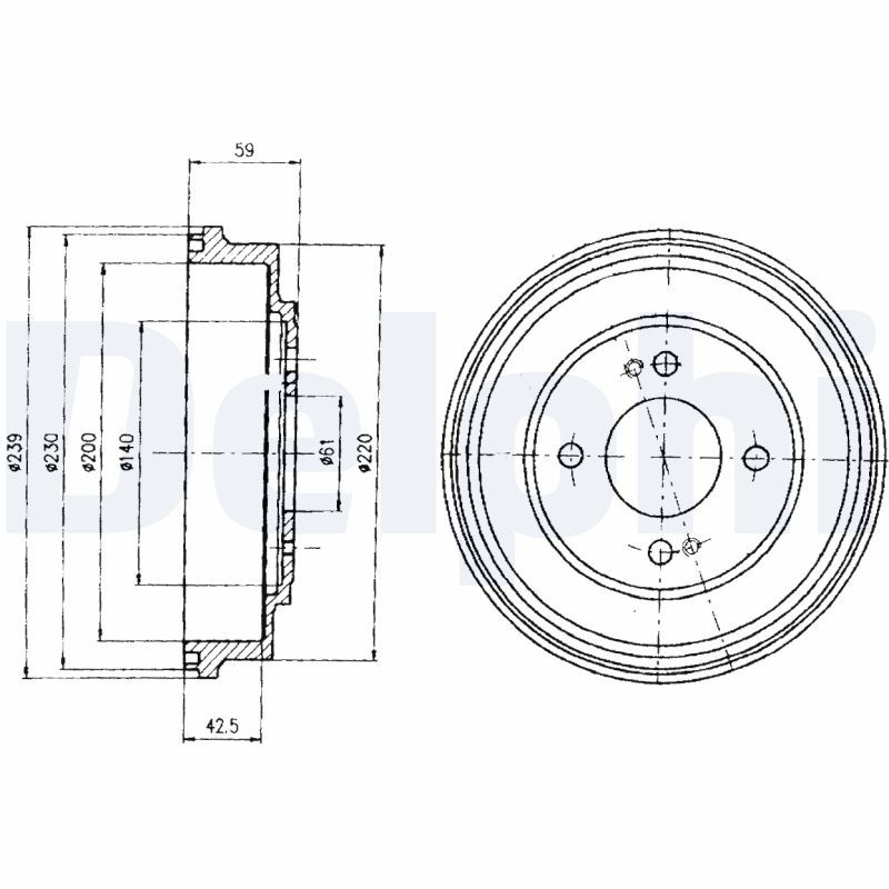 DELPHI BF208 Brake Drum
