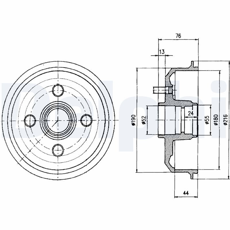 DELPHI BF229 Brake Drum