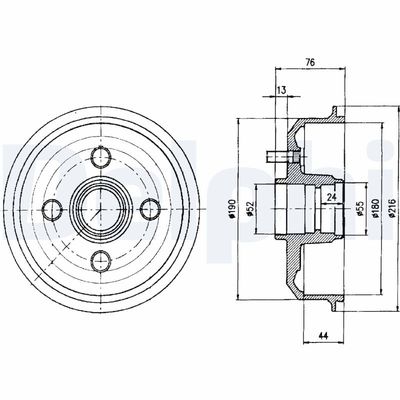 Brake Drum DELPHI BF229