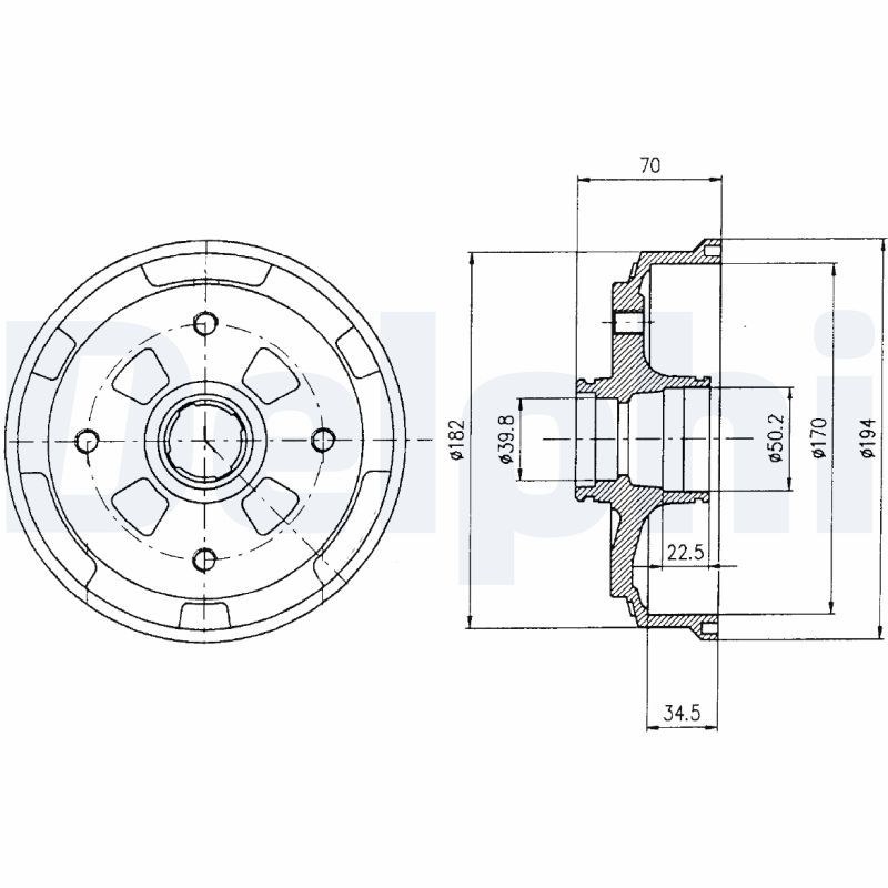 DELPHI BF263 Brake Drum