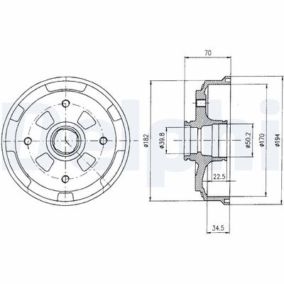 Brake Drum DELPHI BF263