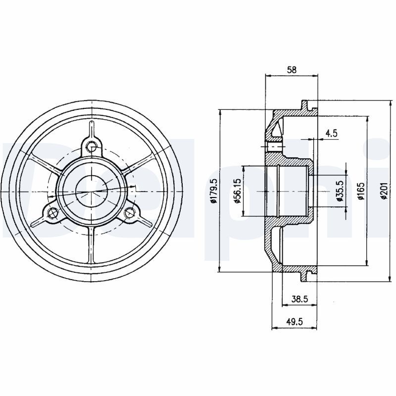 DELPHI BF267 Brake Drum