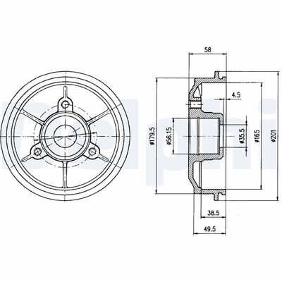 Brake Drum DELPHI BF267
