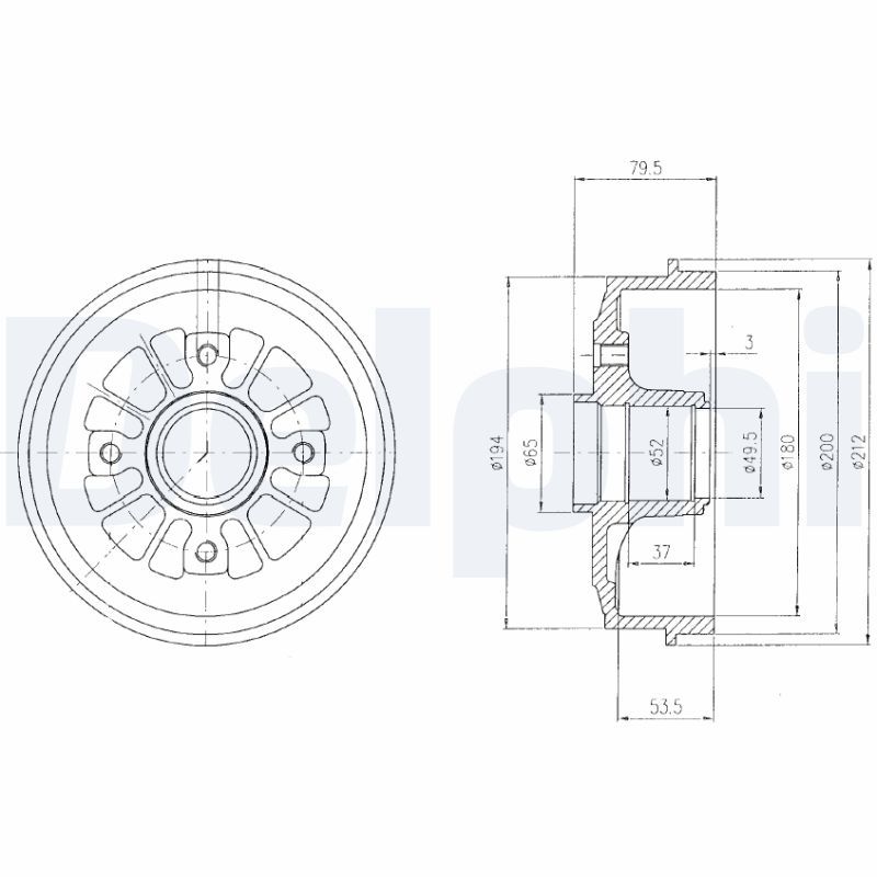 DELPHI BF270 Brake Drum