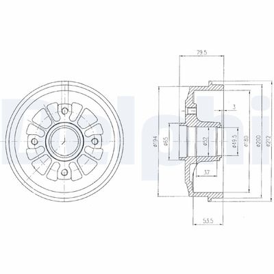 Brake Drum DELPHI BF270