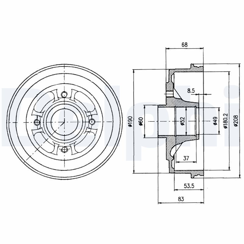 DELPHI BF272 Brake Drum