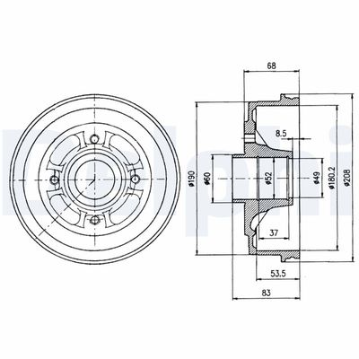 Brake Drum DELPHI BF272