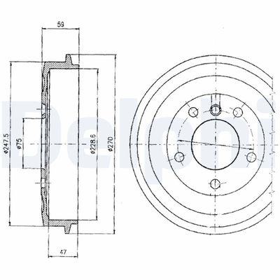 Brake Drum DELPHI BF275