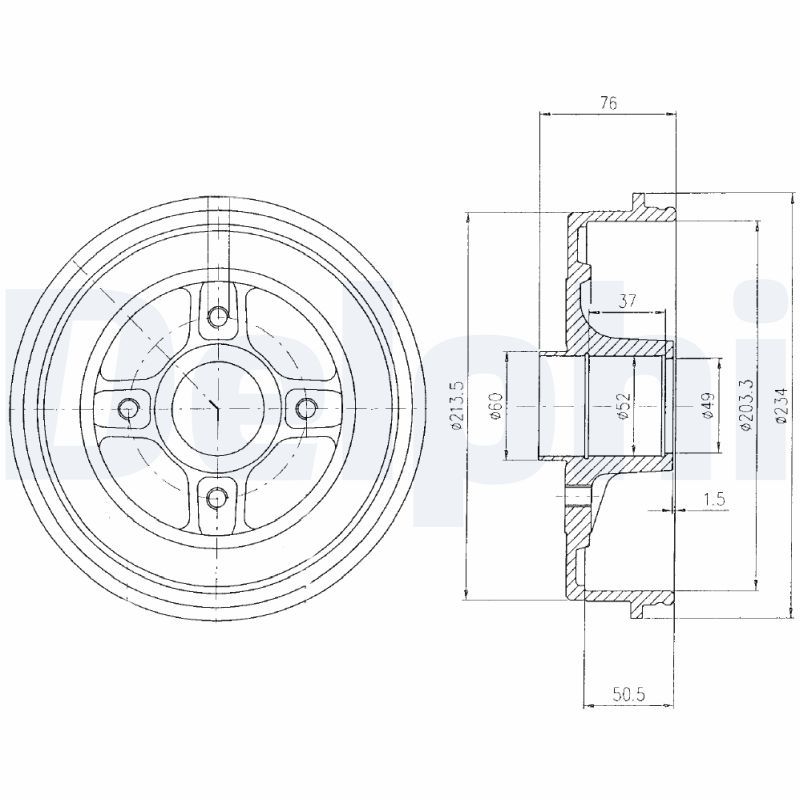 DELPHI BF281 Brake Drum