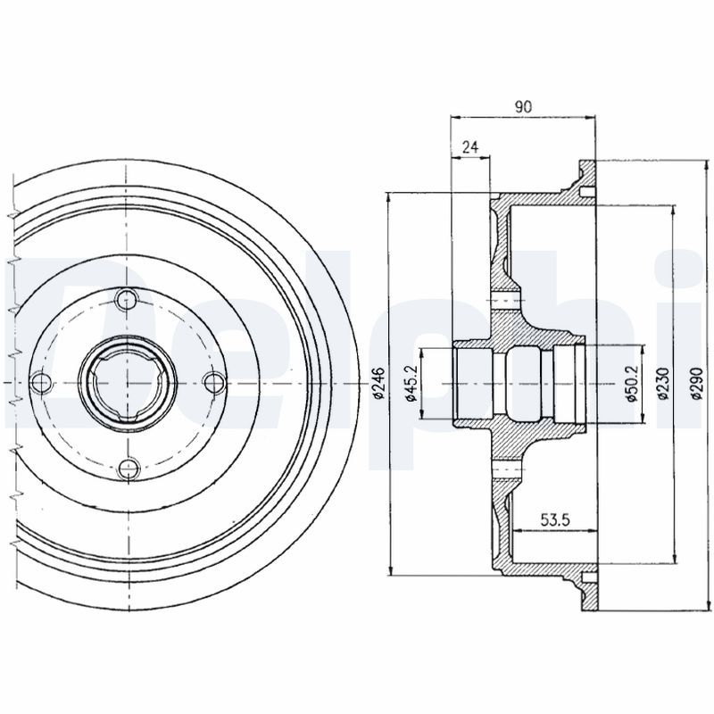 DELPHI BF284 Brake Drum