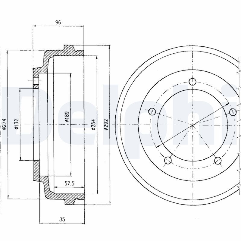 DELPHI BF316 Brake Drum