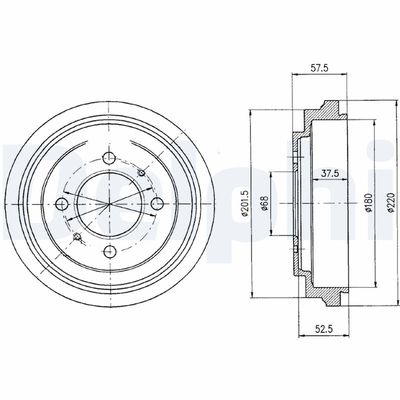Brake Drum DELPHI BF336