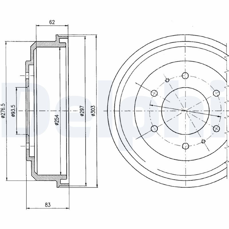 DELPHI BF355 Brake Drum