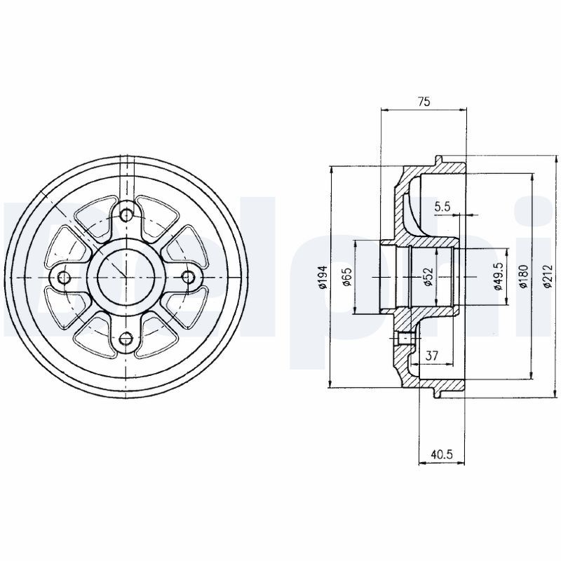 DELPHI BF359 Brake Drum