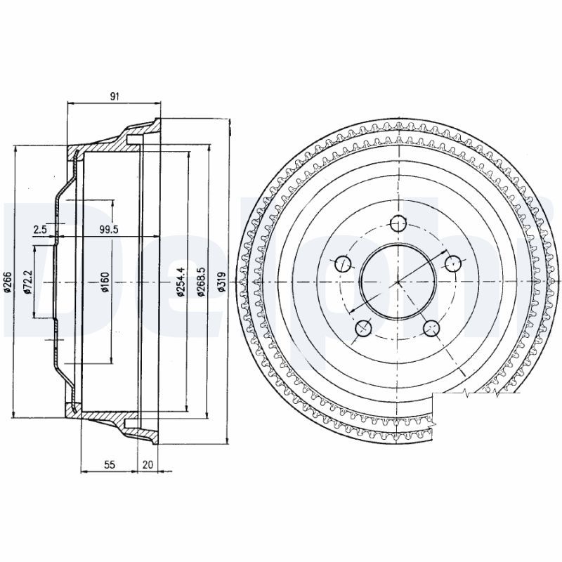 DELPHI BF363 Brake Drum