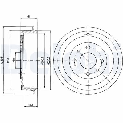 Brake Drum DELPHI BF366