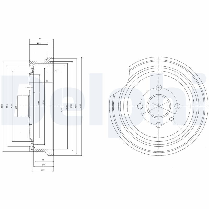 DELPHI BF367 Brake Drum