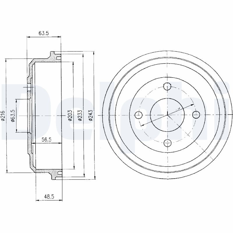 DELPHI BF369 Brake Drum