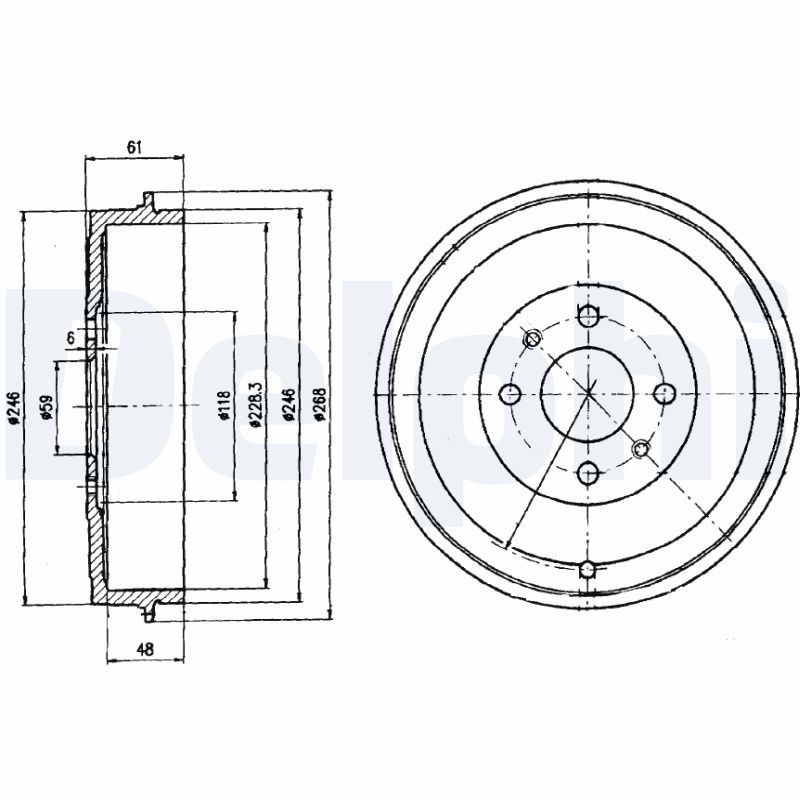 DELPHI BF379 Brake Drum