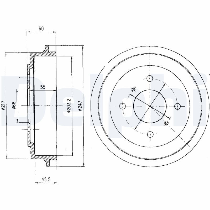 DELPHI BF383 Brake Drum