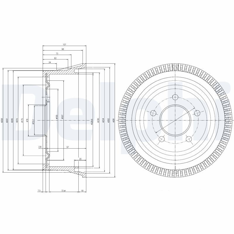 DELPHI BF387 Brake Drum