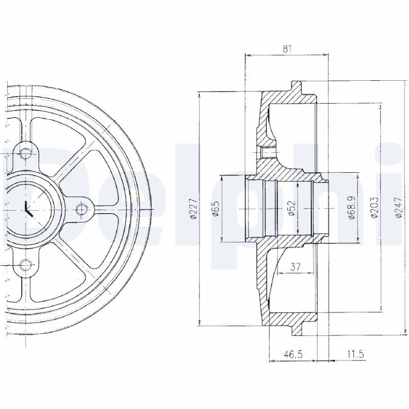 DELPHI BF393 Brake Drum