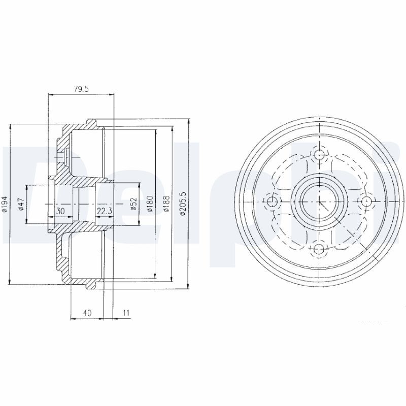 DELPHI BF400 Brake Drum
