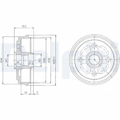 Brake Drum DELPHI BF400