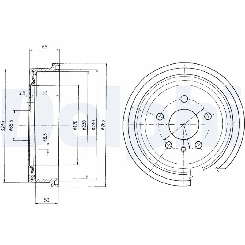 DELPHI BF403 Brake Drum