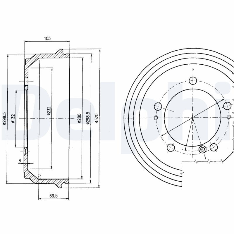 DELPHI BF404 Brake Drum