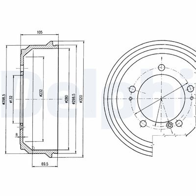 Brake Drum DELPHI BF404