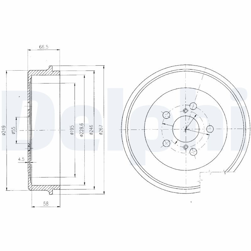 DELPHI BF405 Brake Drum