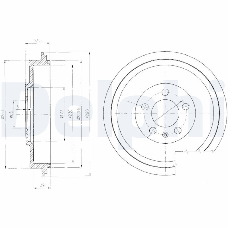 DELPHI BF406 Brake Drum