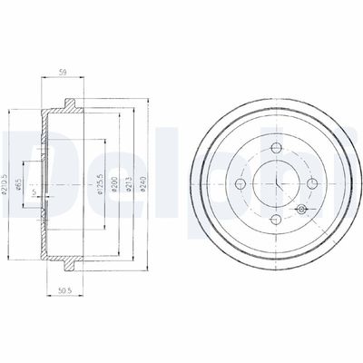 Brake Drum DELPHI BF410